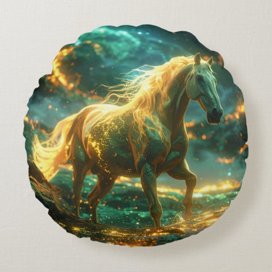 Vuurpaard - Chinese Zodiac - Rond Kussen (Voorkant)