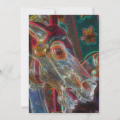 Vuurpaard Draaimolen Paard Fantasie Kunst Feestje Kaart (Achterkant)