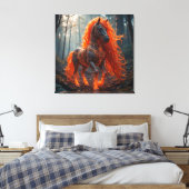 🐴🔥 Vuurpaard Fantasie Rode Manen Canvas Afdruk (Insitu (Slaapkamer))