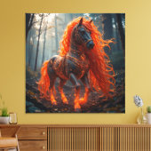 🐴🔥 Vuurpaard Fantasie Rode Manen Canvas Afdruk (Insitu (Woonkamer))