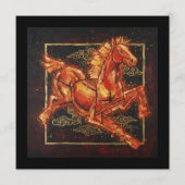 Vuurpaard Feestdagenkaart (Voorkant)