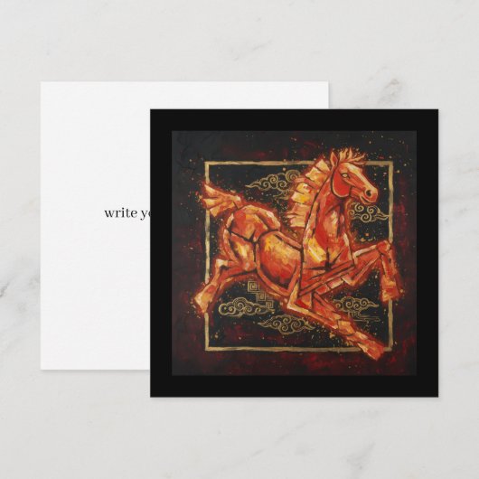 Vuurpaard Feestdagenkaart (Voorkant / Achterkant)