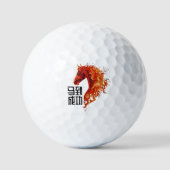 Vuurpaard Overwinning Golfballen (Voorkant)