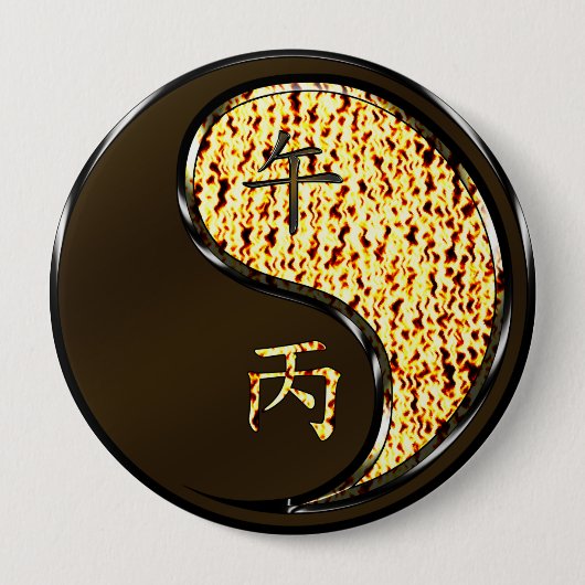 Vuurpaard Ronde Button 4,0 Cm (Voorkant)