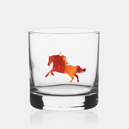 Vuurpaard Sticker Whisky Glas (Voorkant)
