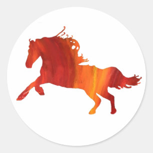 Vuurpaardenticker Ronde Sticker