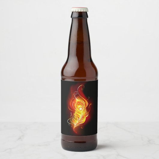 Vuurpacock Veer Bier Etiket (Voorkant)