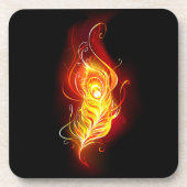 Vuurpacock Veer Bier Onderzetter (Voorkant)