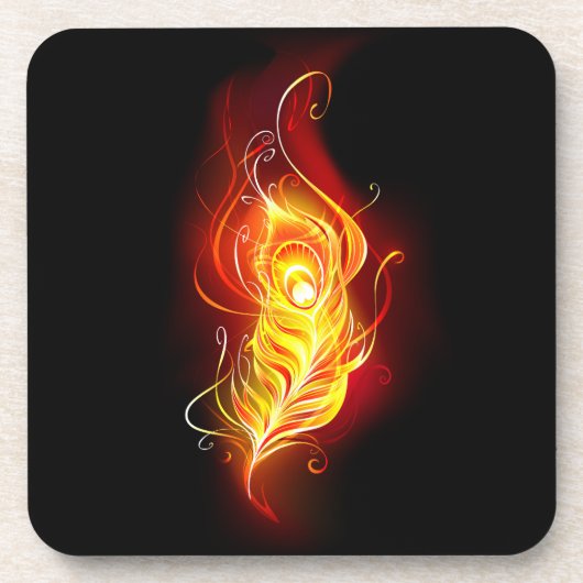 Vuurpacock Veer Bier Onderzetter (Voorkant)