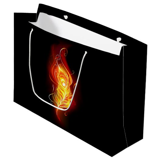 Vuurpacock Veer Groot Cadeauzakje (Voorkant Gekanteld)