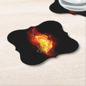 Vuurpacock Veer Kartonnen Onderzetters (Gekanteld)