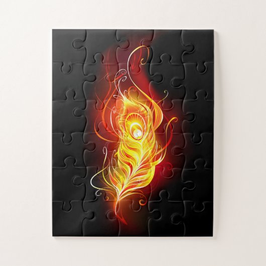 Vuurpacock Veer Legpuzzel (Verticaal)