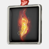 Vuurpacock Veer Metalen Ornament (Links)