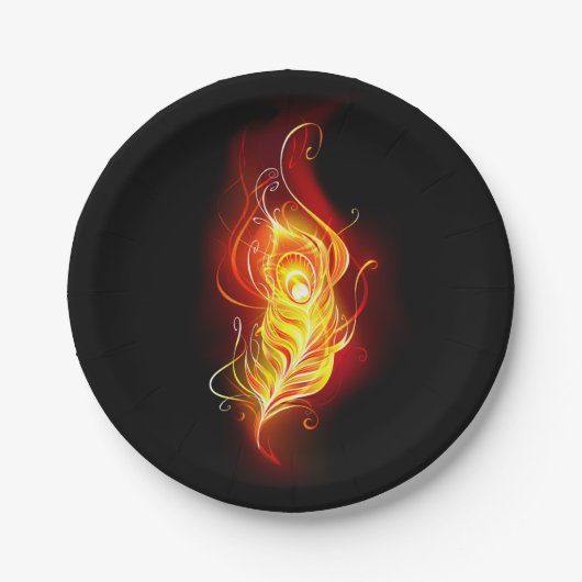 Vuurpacock Veer Papieren Bordje (Voorkant)