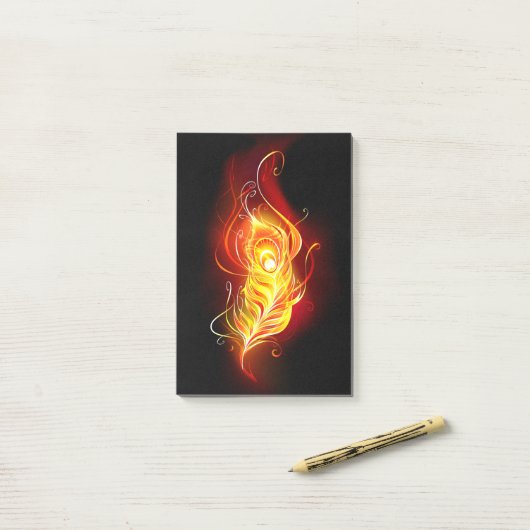 Vuurpacock Veer Post-it® Notes (Op bureau)