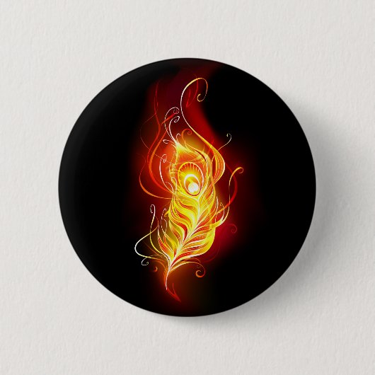 Vuurpacock Veer Ronde Button 5,7 Cm (Voorkant)