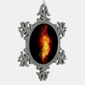 Vuurpacock Veer Tin Sneeuwvlok Ornament (Links)