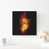 Vuurpacock Veer Vierkante Klok (Huis)