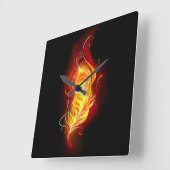 Vuurpacock Veer Vierkante Klok (Hoek)