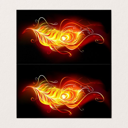 Vuurpacock Veer Visitekaartje (Buitenkant ongevouwen)