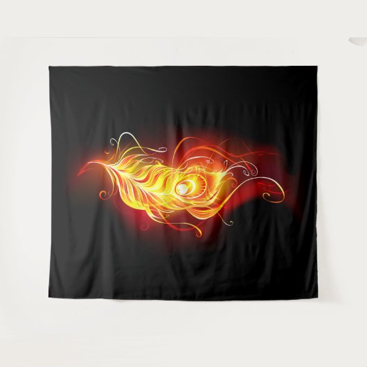 Vuurpacock Veer Wandkleed (Voorkant (horizontaal))