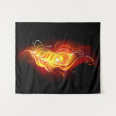 Vuurpacock Veer Wandkleed (Voorkant (horizontaal))