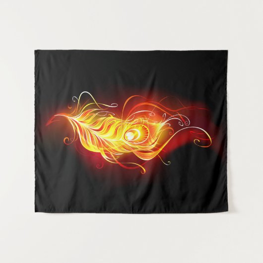 Vuurpacock Veer Wandkleed (Voorkant (horizontaal))