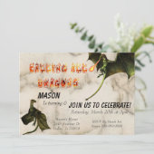 Vuurpauze Dragon Serpent Birthday Party Kaart (Staand voorkant)
