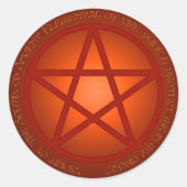 Vuurpentakel Ronde Sticker (Voorkant)