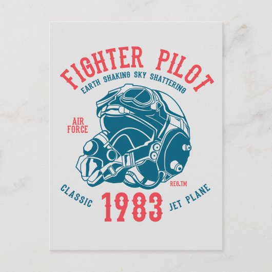 Vuurpiloot Classic Jet Plane Briefkaart (Voorkant)