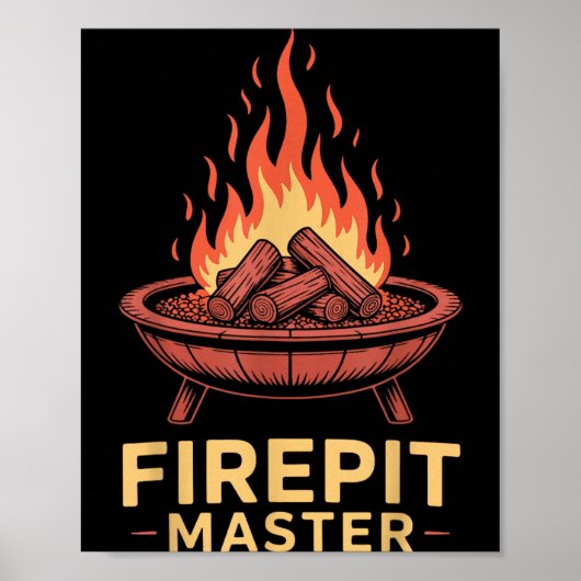 Vuurplaats Master Camping Kampvuur Kampeerder Vuur Poster (Voorkant)