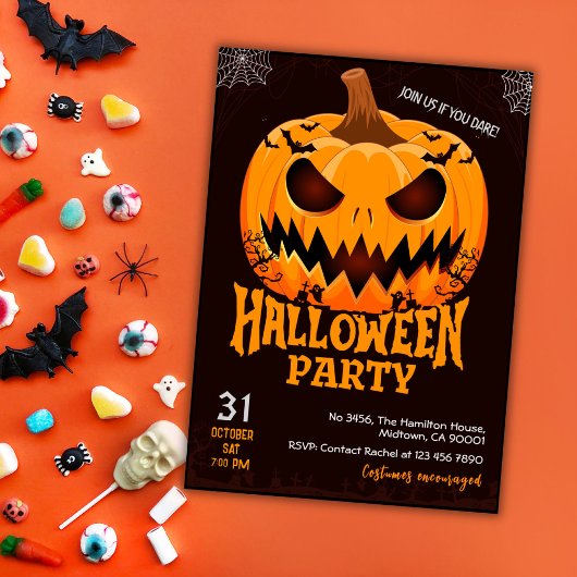 Vuurpompoen Jack o lantaarn vleermuizen Griezelige Kaart