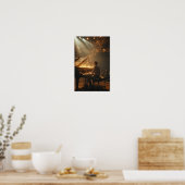 Vuurprestatie op de vleugel poster (Keuken)