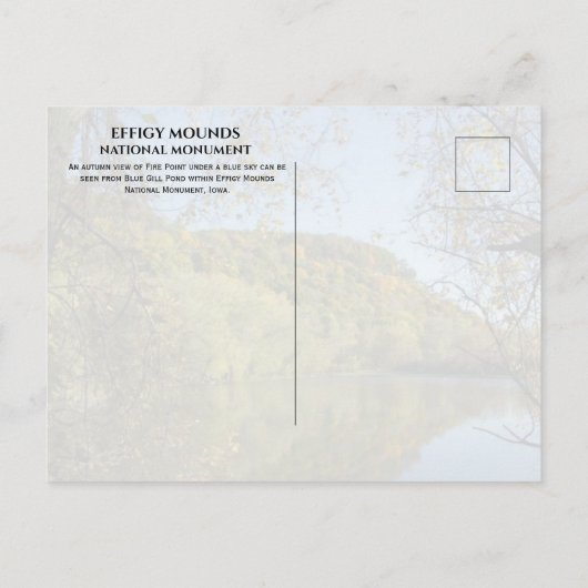 Vuurpunt van Blue Gill Pond, Effigy Mounds Briefkaart (Achterkant)