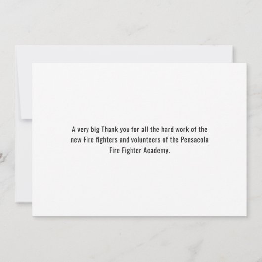 Vuurreddende academie - Aangepast Bedankkaart (Achterkant)