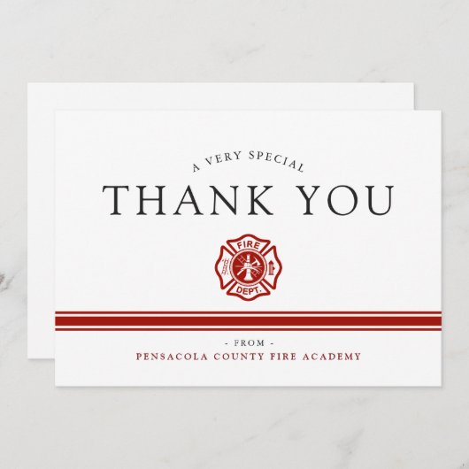 Vuurreddende academie - Aangepast Bedankkaart (Voorkant / Achterkant)