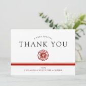 Vuurreddende academie - Aangepaste congraties Bedankkaart (Staand voorkant)