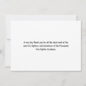 Vuurreddende academie - Aangepaste congraties Bedankkaart (Achterkant)