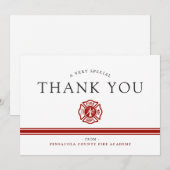 Vuurreddende academie - Aangepaste congraties Bedankkaart (Voorkant / Achterkant)