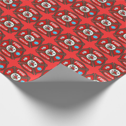 Vuurreddende kruis met Kerstmis Cadeaupapier (Hoek)