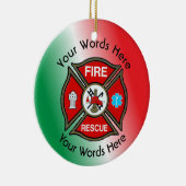 Vuurreddende kruising keramisch ornament (Rechts)