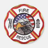 Vuurreddende Maltese kruising Magneet (Voorkant)