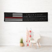 Vuurredding als Amerikaanse vlag lang Spandoek (Insitu)