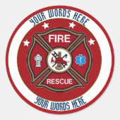 Vuurredding Maltese kruising - Aangepaste Sticker (Voorkant)