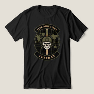 Vuurrichting Veteraan Artillerie Embleem Tri-Blend Shirt