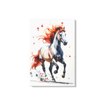 Vuurrijke Geest - Majestueuze Paard Waterkleur Kun