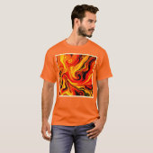 Vuurrode Abstracte Wervelingen van Emotie T-shirt (Voorkant volledig)