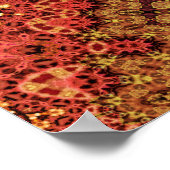 Vuurrode Amber Kaleidoscoop Tapijt Fractal Poster (Hoek)