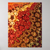 Vuurrode Amber Kaleidoscoop Tapijt Fractal Poster (Voorkant)