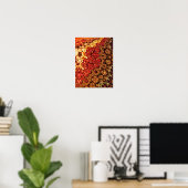 Vuurrode Amber Kaleidoscoop Tapijt Fractal Poster (Thuiskantoor)